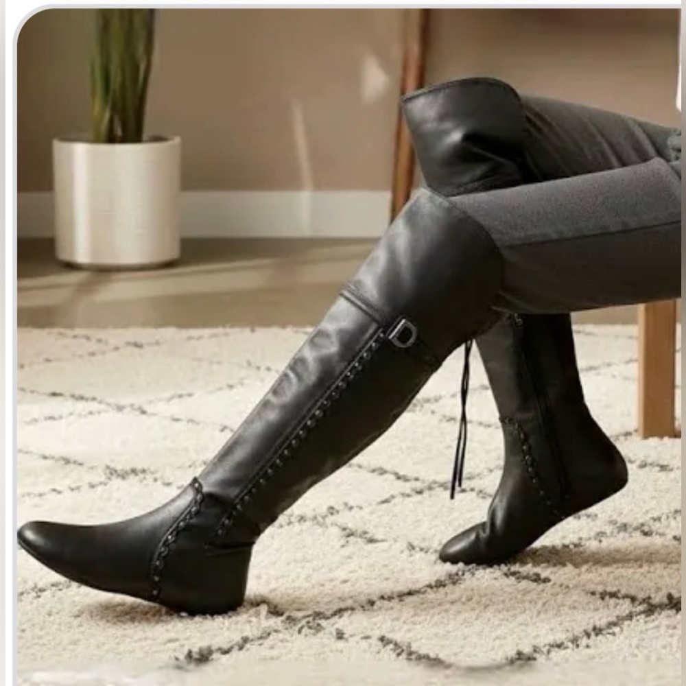 CHRISTIAN DIOR D Logo Over Knee High Riding Boots (Vintage Agneaua) NWT $1500